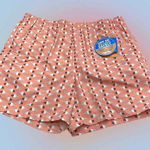 COLUMBIA PFG Men’s Large Pinkish Water Shorts Swimsuit Fish Print - Picture 1 of 5